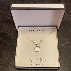 NIB Rae Dunn Sterling Silver 18 inch necklace “Love Is Love”